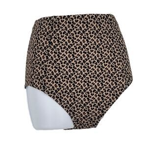 Bombshell Bikini Bottom in Tan and Black Leopard Print Size Medium